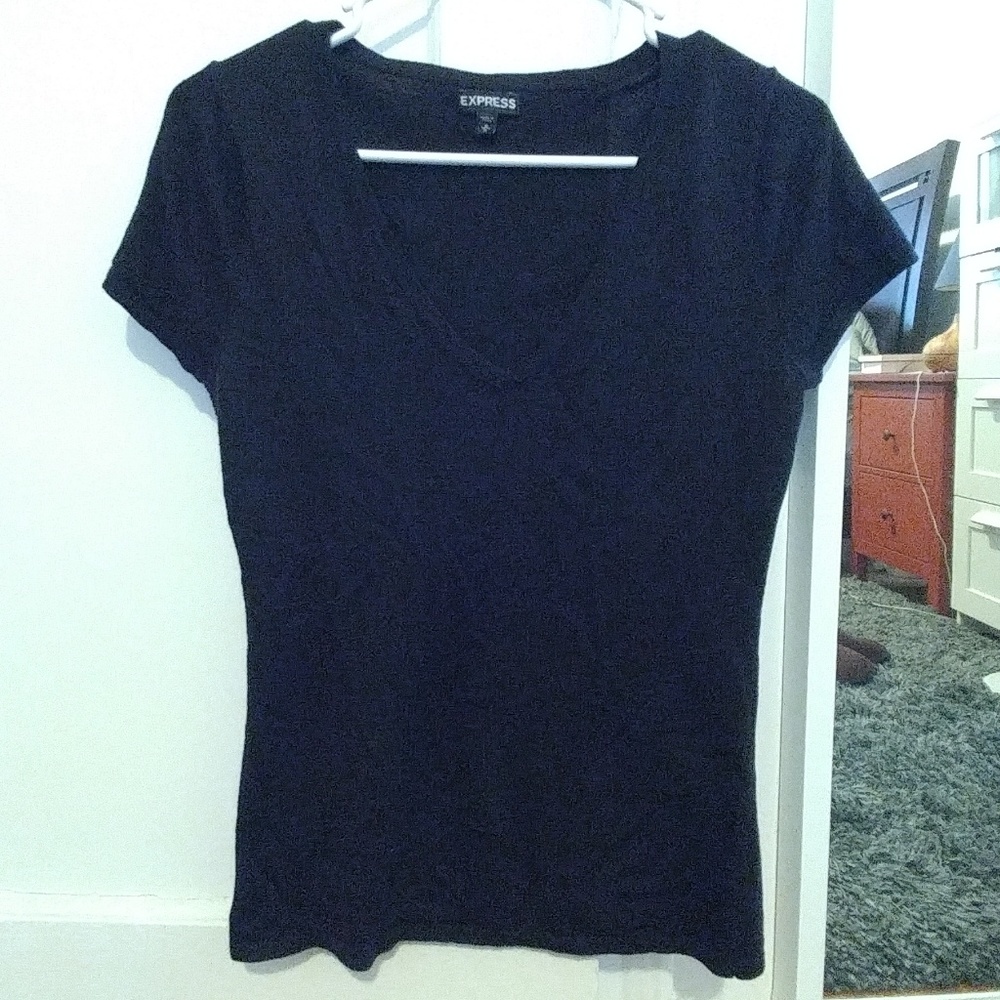 SOLD EUC Black Express Short Sleeve Sweater Medium
